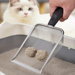 Housebreaking Cat Litter Shovel Small Hole Sand Hanging Hole Pet Litter Tray Sand Scooper Stainless Steel Metal Scooper Kitten Cleaning Tool