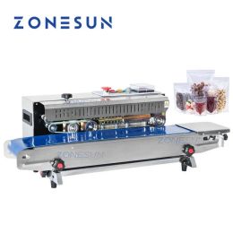 Sealers ZONESUN FR900 Stainless Steel Automatic Continuous film sealing machine, plastic bag package machine, Expanded food band sealer