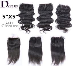 5quotx5quot Lace Closure PartMiddle Part3 Ways Part Brazilian Hair Body WaveStraight Human Hair Closure DHL 9285604