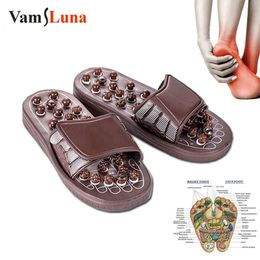 Foot Massage Acupuncture Slippers Acupoint Activation Reflexology Spring Magnetic Therapy Relieve Pain Meridians Arthritis 240415