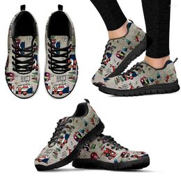 Casual Shoes INSTANTARTS Retro Outdoor Camping Activities Lightweight Summer Lace-Up Car Zapatos