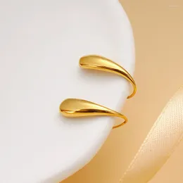 Hoop Earrings Minimalist Small Metal Water Drop Shape High Quality 316L Stainless Steel Ear Jewelry Daily OL Wear