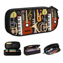 Cosmetic Bags Custom Musician Music Instruments Cute Pencil Cases Girls Boys Large Capacity Musical Notes Bag School Accessories