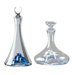 Wine Decanter Ice Beverage Glassware with Lid Birthday Gift Carafe Glass for Restaurant Dining Room 240419