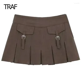 Women's Shorts Skirt Short Summer 2024 Mini Skirts Mid Waist Side Zipper In Chic And Elegant