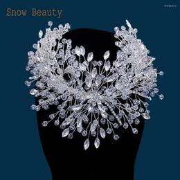 Hair Clips DZ116 Bridal Headband Party Headdress Handmade Wedding Accessories Crystal Bride Headpiece Trendy Princess Hairband