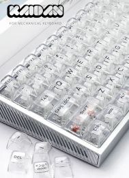 Accessories KAIDAN 132 keys DIY White Transparent Keycap set CBSA Profile Crystal Keycaps for MX Mechanical Keyboard ISO layout RGB Key cap