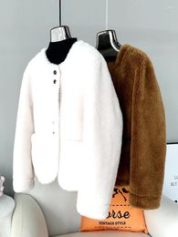 Women's Fur Xiaoxiangfeng Particle Sheep Fleece Coat Short Integrated 2024 Autumn/Winter Lamb Grass