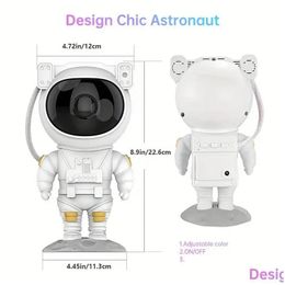 Smart Projectors Wholesale Star Projector Galaxy Night Light Astronaut With Remote/Timer Starry Neba Ceiling Led Lamp Kids Room Decor Dhiag