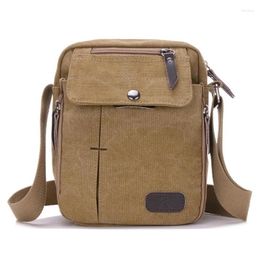 Bag 2024 Sale Men Canvas Handbags Single Strap Male Shoulder Bags Solid Zipper School For Teenager Casual Travel