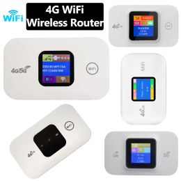 Routers 4G LTE WiFi Router 2100mAh Pocket MiFi Outdoor Mobile Hotspot 150Mbps Wireless Modem Sim Card Slot Colourful LED Display Repeater
