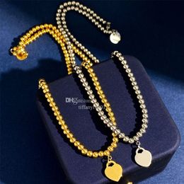 Love heart beads necklace bracelet Jewellery sets for womens birthday gift designer womens Jewellery wedding statement jewelrys281C