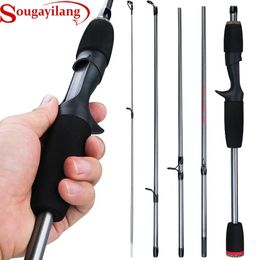 Sougayilang Lure Fishing Rod 5 Section Portable Travel EVA Handle SpinningCasting Pole Tackle Pesca 240408