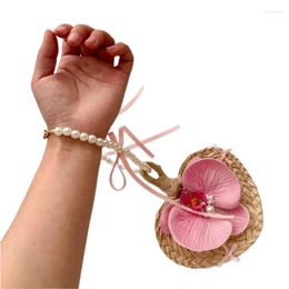 Keychains Handmade Moth Orchids Flower Pendant Portable Chain Bag Charm Fan Keychain Fashionable Accessories For Phone