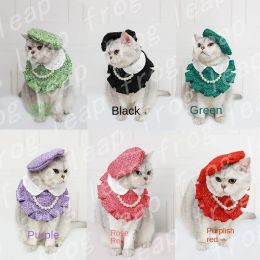 Accessories Christmas Novelty Bandana Hat for Cat Puppys Pet Collar Beret Painter Doll Hat Dog Cat Headdress Bib for Christmas