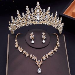 Necklaces Women Wedding Crown Jewelry Sets Bridal Tiaras Necklace Earrings set Princess Girls Party Prom Bride Jewelry Set Accessories