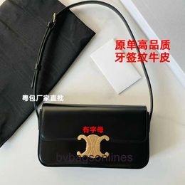 High end Designer bags for women Celli womens bag black gold underarm bag leather new French bag fashionable versatile shoulder crossbody small square bag commuting