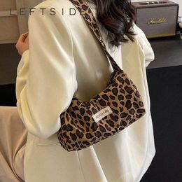 small Leopard Cloth Shoulder Bags for Women 2024 Y2k Trend New Korean Fi Travel Handbags and Purses Female Underarm Bag w1I8#
