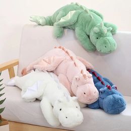 Dragon Plush Toy Soft Stuffed Animal Big Flying Wings Dinosaur Throw Pillow Home Decor Doll Peluche Kids Birthday Gift 240422