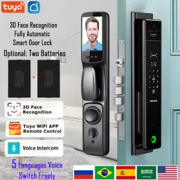 Control Tuya APP Voice Intercom Finger Vein Smart Door Lock With Camera Electronic Digital Face Recognition Smart Door Lock