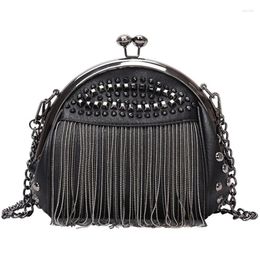 Bag Luxury Handbags Women Bags Designer Punk Style Chains Shoulder Ladies Small Rivet Tassel