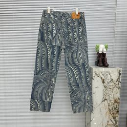 Роскошные мужские джинсы дизайнер High Street Floral Blue Jeans L Beach Outdoor Джинсовые штаны V штаны