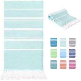 Turkish Beach Towel Oversized 38x71 100% Cotton Sand Free Quick Dry Swim Extra Large Light Travel for Adults Gifts Accessories 240422