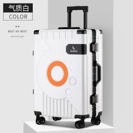 Luggage Fashion Aluminium frame travel luggage silent largecapacity trolley suitcase 20 inch suitcase carry on 24 inch password box