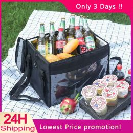 Bags Portable Thermal Cooler Bag Cool Lunch Box Bag Car Carrying Insulated Cooler Drink Fruits Bag For Picnic Camping Storage Box