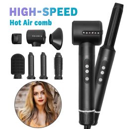 Dryer 7 In 1 Hair Dryer Electric Hair Brushes Hot Comb Professional Hair Straightener and Curler Straightening Brush for Women