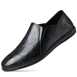 Casual Shoes Genuine Leather Men 2024 Mens Loafers Moccasins Breathable Slip On Lazy Driving