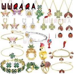 Necklaces 2024 New Trend Ldyllia Christmas Gift Fine Jewelry Sets Charming Cute Animal Austrian Crystal Romantic Women's Necklace Earrings