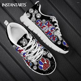 Casual Shoes INSTANTARTS Fashion Dog Groomer Design Running Sneakers For Women Lightweight Lace Up Flat Girl Mesh