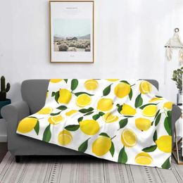 Blankets Funny Yellow Fruit With Green Leaves Super Soft Throw Blanket For Bed Couch Sofa Travelling Camping Size All Season