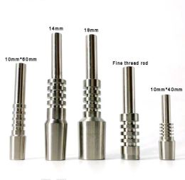 Titanium Tip Smoking Hand Tools Domeless 10mm 14mm 18mm GR2 Inverted Grade 2 Ti Nails for NC Kit Straw Concentrate Dab Rigs ZZ