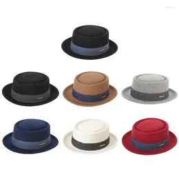 Berets Roll Trim Top Hat Vintage Fedora Role Play Theme Party Costume Headpiece