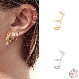 Aide 1PC 925 Sterling Silver Cross Ear Cuff Non Pierced Earrings for Women Micro Pave CZ Small Clip on Cartilage Jewel 240410
