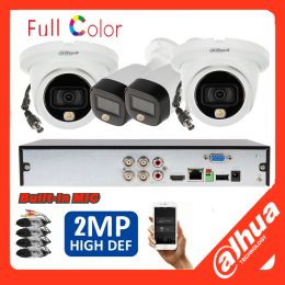 Lens Dahua HD 1080P full Colour camera kit XVR5104HSI3 with DAHUA HACHDW1209TLQLED HACHFW1209CALED camera kit