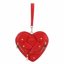 top Brand Heart Shape Shoulder Bags For Women Fi Coat Design Luxury Bags Leather Solid Colour Fi Crossbody Handbag 88j8#