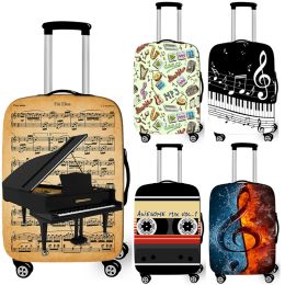 Accessories Fur Elise Piano Sheet Music Luggage Cover for Travel Music Note Guitar Elastic Suitcase Protective Cover Travelling Accessories
