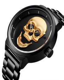 Skull Quartz Watch Stainless Steel Male Waterproof Watch Military Men watch Relogio Masculino1570600