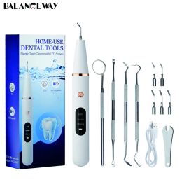 Cleaners Ultrasonic Dental Scaler Tartar Stains Cleaner Teeth Whitening Cleaning Household Tartar Calculus Plaque Stains Remover with LED