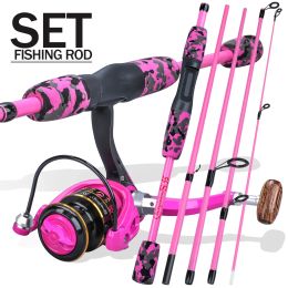 Accessories Sougayilang 5 Section Red/Yellow Fishing Set 170cm Fishing Rod and YW/OE10003000 Spinning Reel Portable Travel Fishing Combo