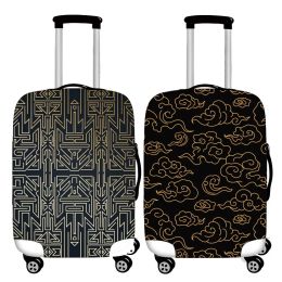 Accessories Geometry Pattern Luggage Cover Fashion Elastic Hand Cart Baggage Cover 19 To 32 Inch Suitcase Case Dust Cover Travel Accessories