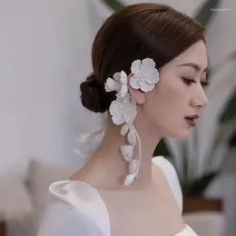 Hair Clips Korean Flower Ear Hanging Headband Mori Bridal Wedding Headwear Style Dress Accessories