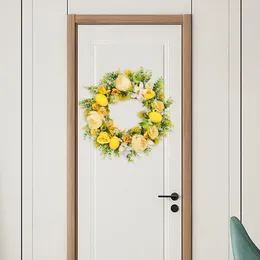 Decorative Flowers 45cm Front Door Wreath Flower Wall Decoration For Window Porch