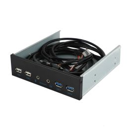 Stands 5.25 Inch Desktop Pc Case Internal Front Panel Usb Hub 2 Ports Usb 3.0 And 2 Ports Usb 2.0 With Hd Audio Port 20 Pin Connector