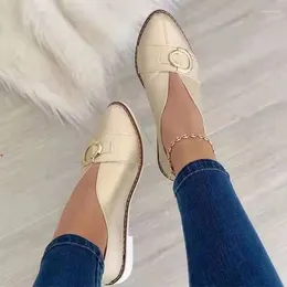 Dress Shoes Pointed Toe Solid Rubber Pumps For Women 2024 Summer Casual Square Heel Ladies One Kick Pu Zapatos