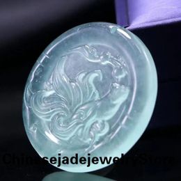 Pendant Necklaces Natural Burma Jade Nine Tail Necklace Men Women Fine Jewellery High Grade A Myanmar Jadeite Lucky Charms Amulets