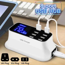 Control 8 Ports Multi USB Charger HUB Quick Charge 3.0 Usb Wall Charger for Smart Mobile Phone Fast Charging Dock Station EU US UK Plug